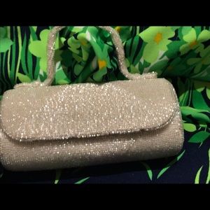 Cream Beaded handbag